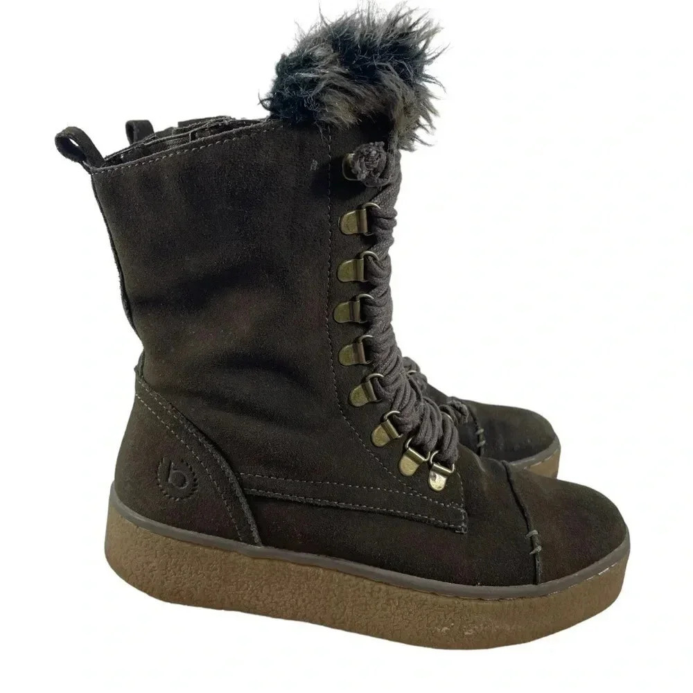 Bugatti Platform Green/Brown Leather Boots Size 36/6